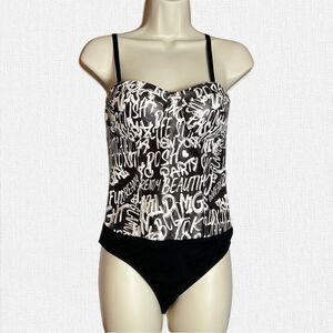 NWT Say What? Faux Leather Bustier Posh Party Body Suit Size M